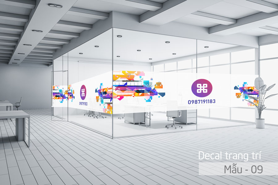 Mẫu decal dán kính văn phòng 09