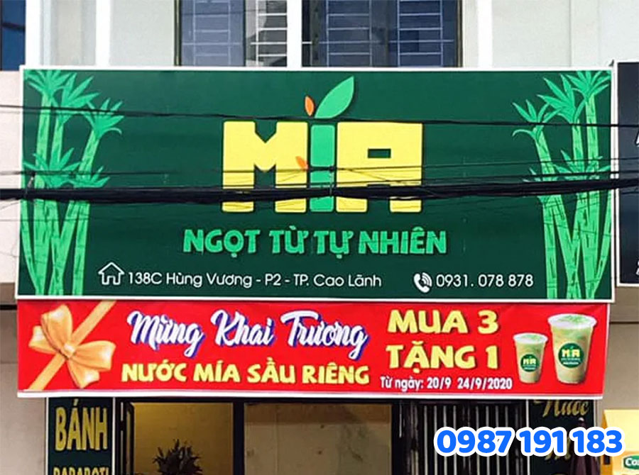 Mẫu số 5 bảng hiệu nước mía đẹp – sáng tạo, bắt mắt