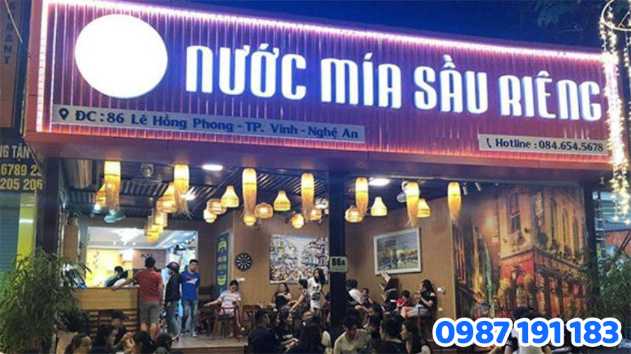 Mẫu số 1 bảng hiệu nước mía đẹp – sáng tạo, bắt mắt