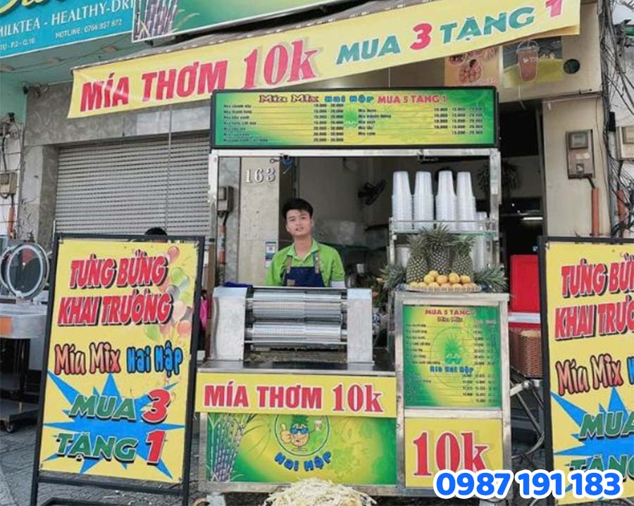 Mẫu số 2 bảng hiệu nước mía đẹp – sáng tạo, bắt mắt