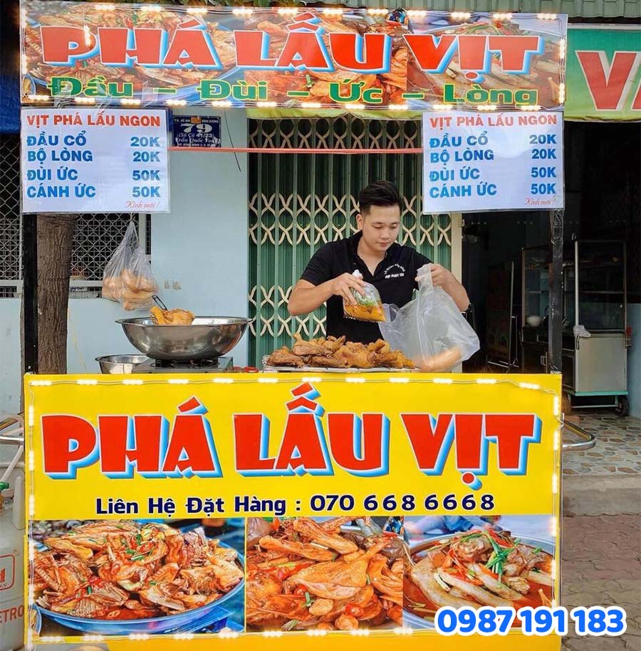 Quy trình thiết kế & thi công bảng hiệu phá lấu tại Sắc Kim