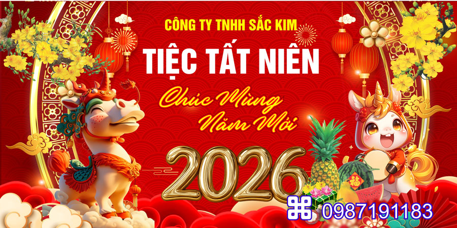 Mẫu backdrop Tết Bính Ngọ 2026 - MÃ 04