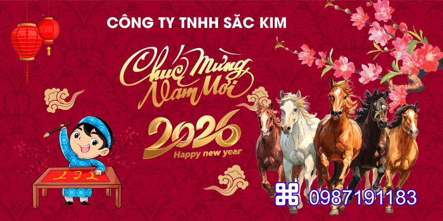Mẫu backdrop Tết Bính Ngọ 2026 - MÃ 14