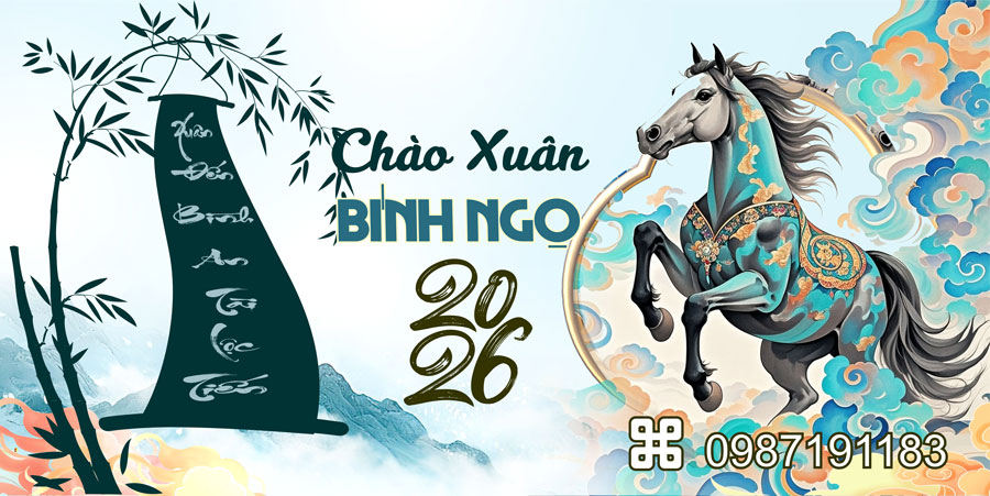 Mẫu backdrop Tết Bính Ngọ 2026 - MÃ 15