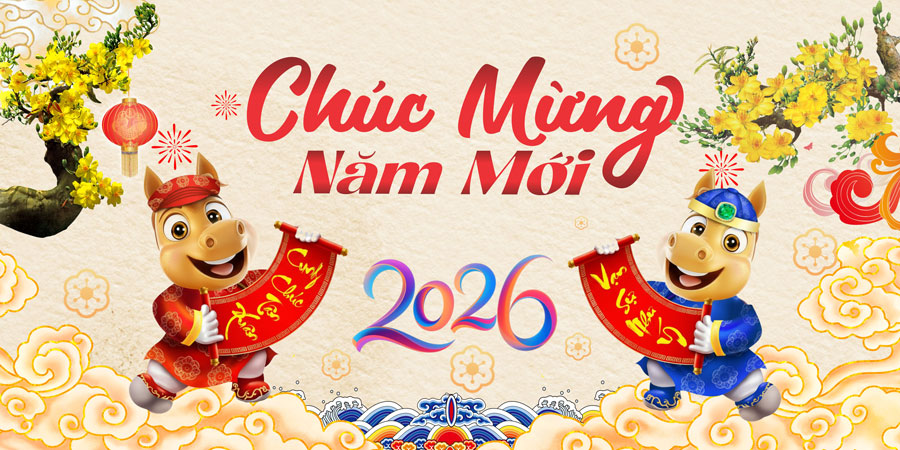 Mẫu backdrop Tết Bính Ngọ 2026 - MÃ 18