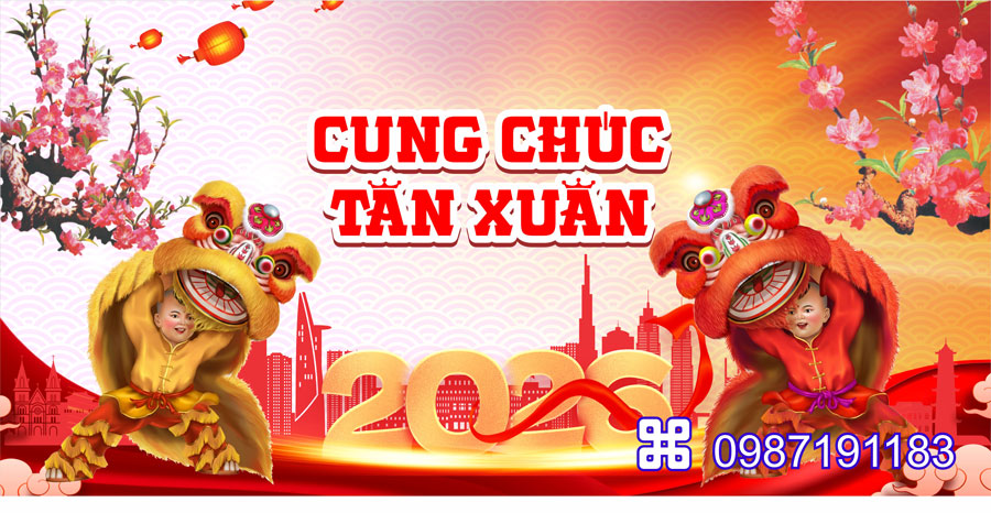 Mẫu backdrop Tết Bính Ngọ 2026 - MÃ 20