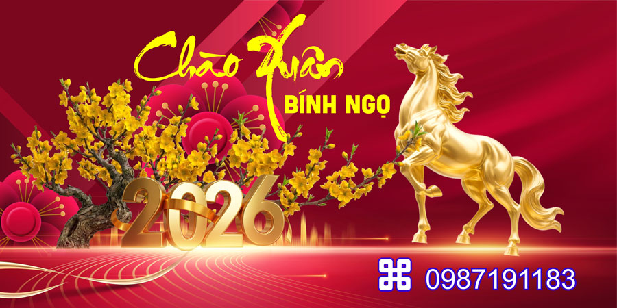 Mẫu backdrop Tết Bính Ngọ 2026 - MÃ 29