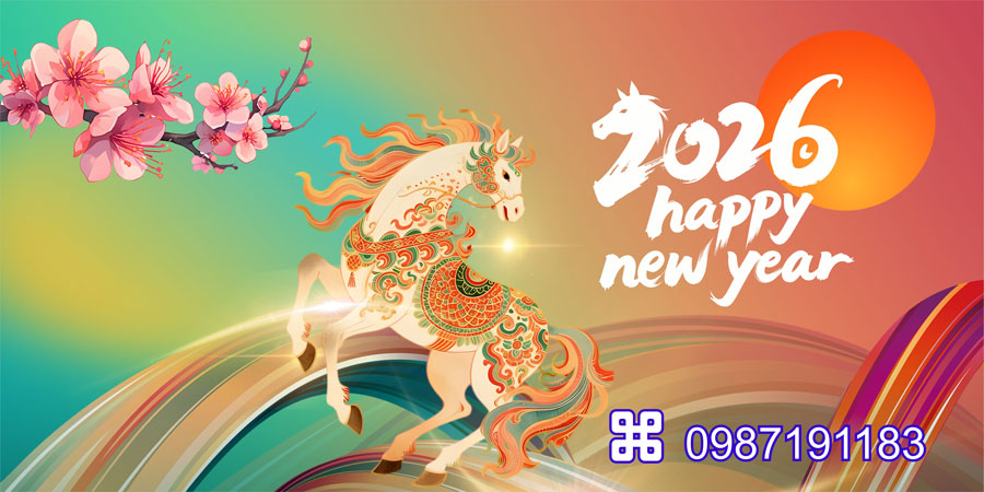 Mẫu backdrop Tết Bính Ngọ 2026 - MÃ 65