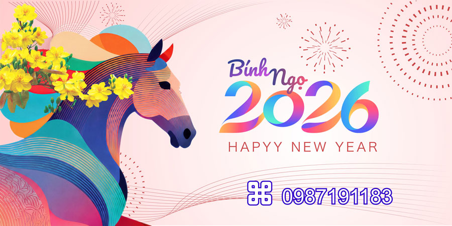 Mẫu backdrop Tết Bính Ngọ 2026 - MÃ 69