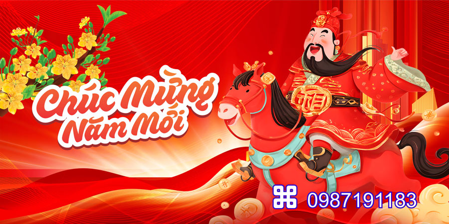 Mẫu backdrop Tết Bính Ngọ 2026 - MÃ 73