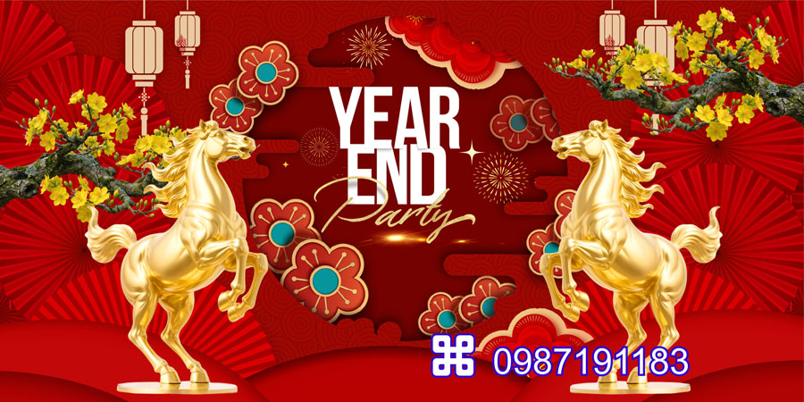 Mẫu backdrop Tết Bính Ngọ 2026 - MÃ 76