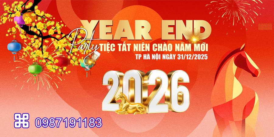 Mẫu backdrop Tết Bính Ngọ 2026 - MÃ 80