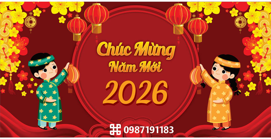 Mẫu backdrop 2026 Tết Bính Ngọ - Mã sản phẩm 01