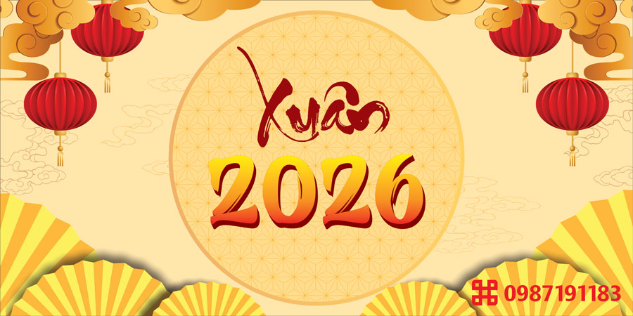 Mẫu backdrop 2026 Tết Bính Ngọ - Mã sản phẩm 02