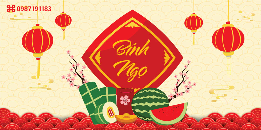 Mẫu backdrop 2026 Tết Bính Ngọ - Mã sản phẩm 10