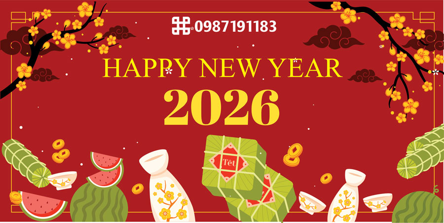 Mẫu backdrop 2026 Tết Bính Ngọ - Mã sản phẩm 11