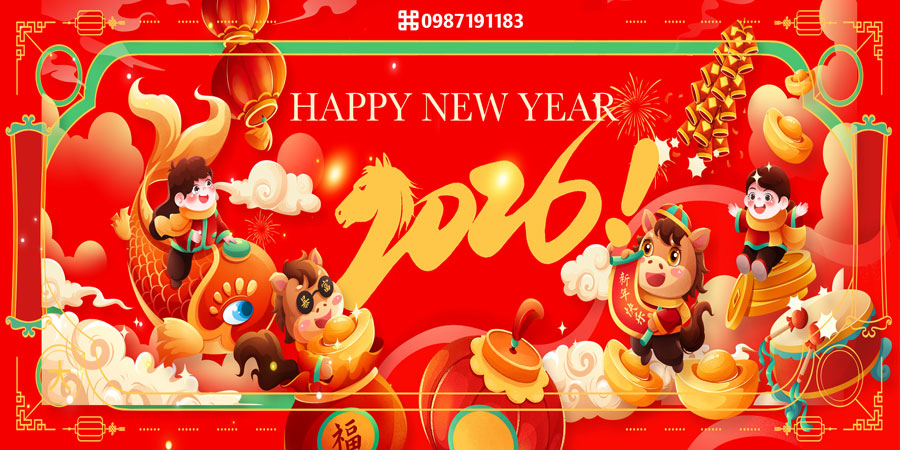 Mẫu backdrop 2026 Tết Bính Ngọ - Mã sản phẩm 15