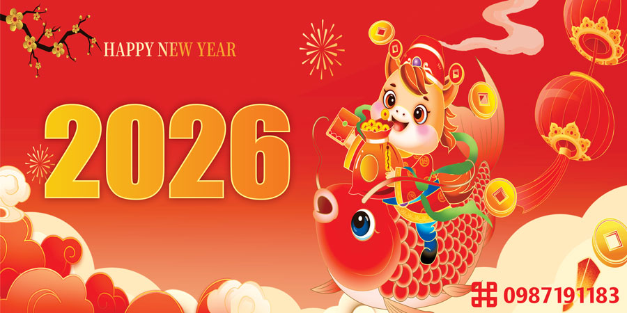 Mẫu backdrop 2026 Tết Bính Ngọ - Mã sản phẩm 18