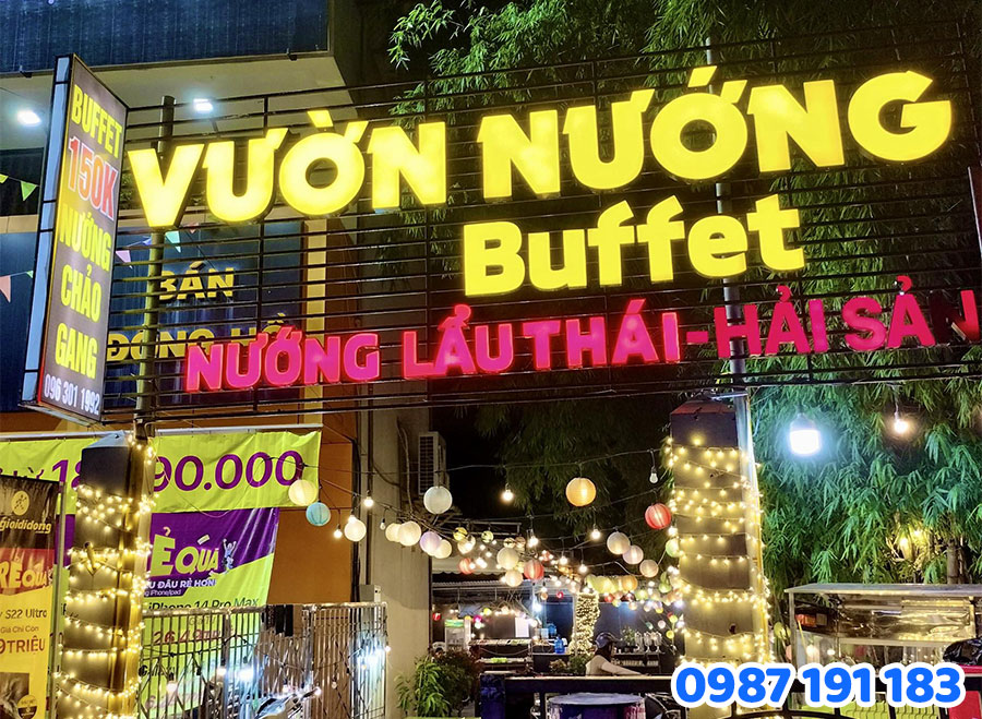 Các loại bảng hiệu phù hợp nhất cho quán nướng