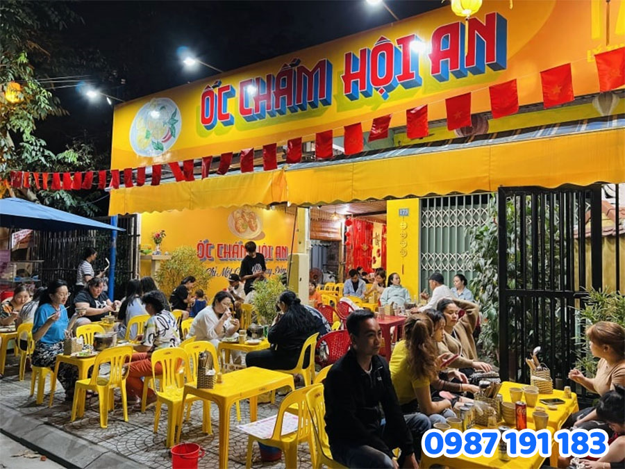 Quy trình thiết kế – thi công bảng hiệu quán ốc