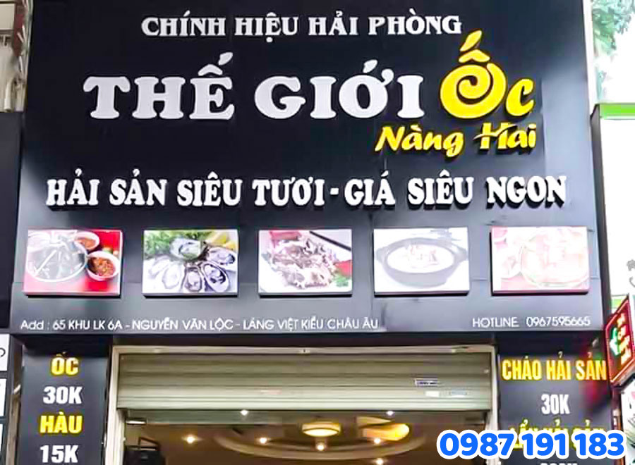 Mẫu bảng hiệu quán ốc đẹp số 3