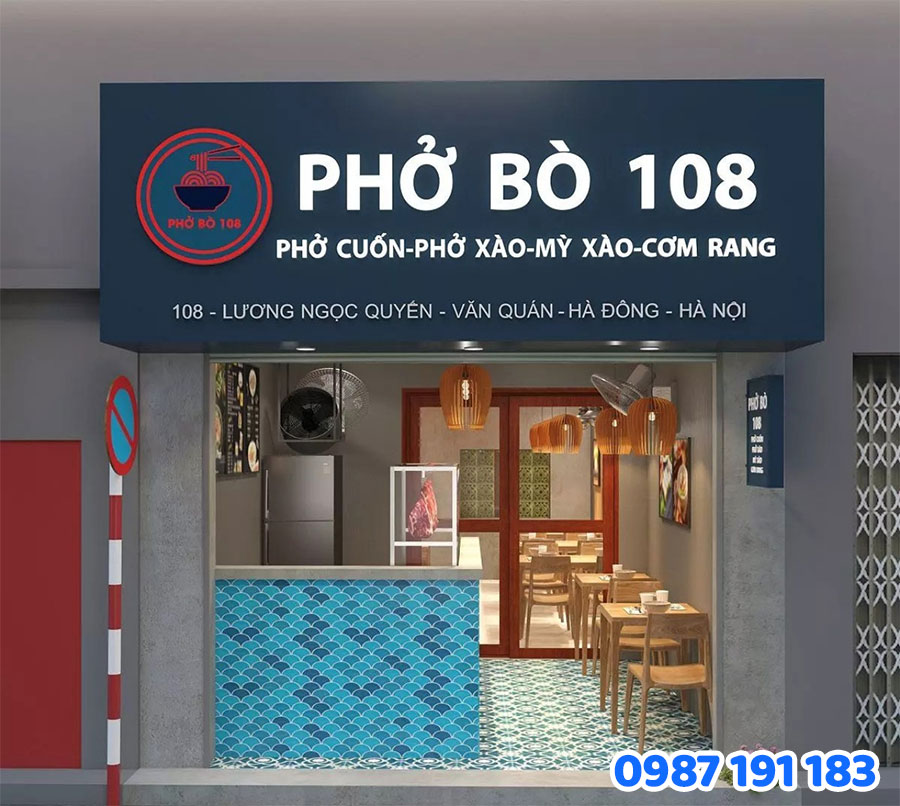 Mẫu bảng hiệu quán phở đẹp số 1