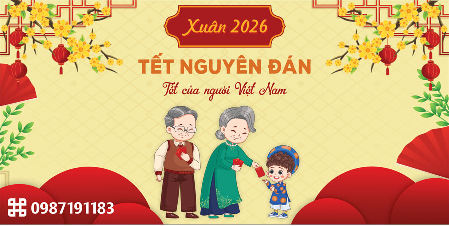 Top 20+ mẫu backdrop Tết Bính Ngọ 2026 chúc mừng năm mới