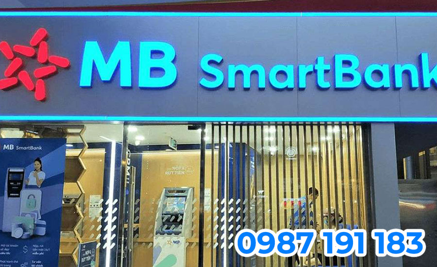 Làm bảng hiệu ngân hàng MB Bank đẹp, đơn giản, hiệu quả