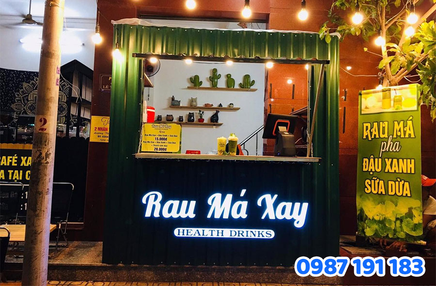 Mẫu bảng hiệu rau má đẹp số 2