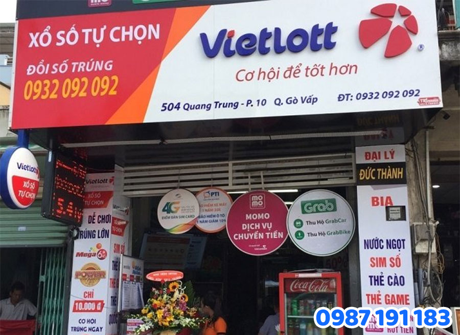 Bảng hiệu Vietlott cần thi công đúng chuẩn