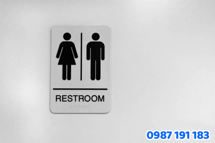 bảng hiệu WC nam nữ tại Văn phòng – trường học mẫu số 2