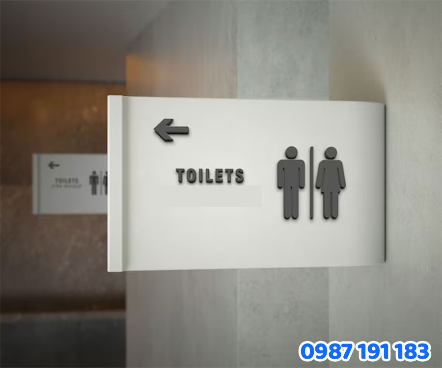 bảng hiệu WC nam nữ tại trung tâm thương mại mẫu số 2