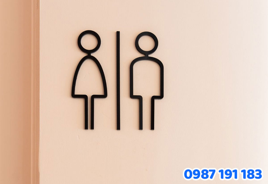 bảng hiệu WC nam nữ tại quán cafe - quán ăn mẫu số 2