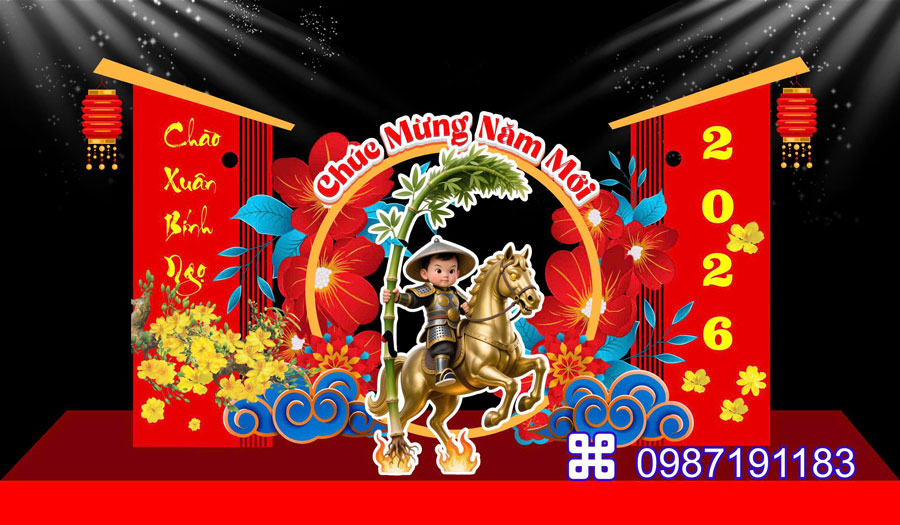 Màu đỏ vẫn là màu chủ đạo khi đặt mẫu cổng chảo Tết