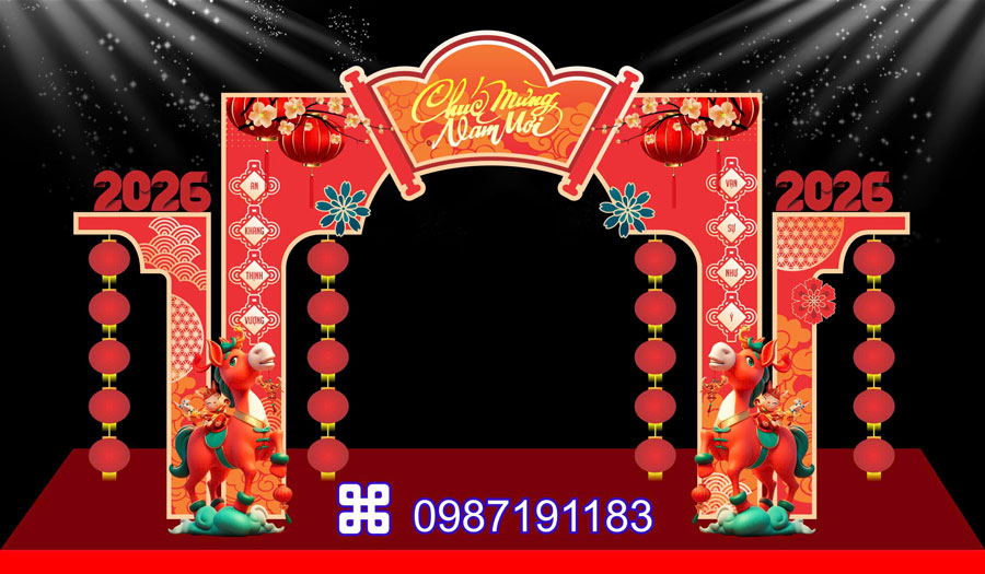 Mẫu cổng chào Tết 2026 mã 04