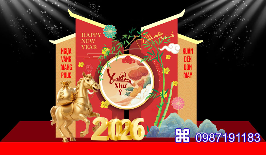 Mẫu cổng chào Tết 2026 mã 10