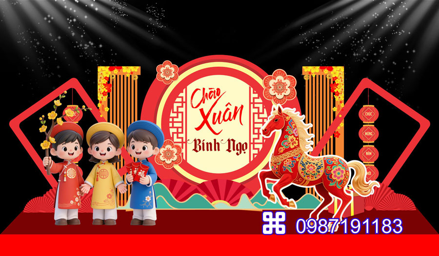 Mẫu cổng chào Tết 2026 mã 23