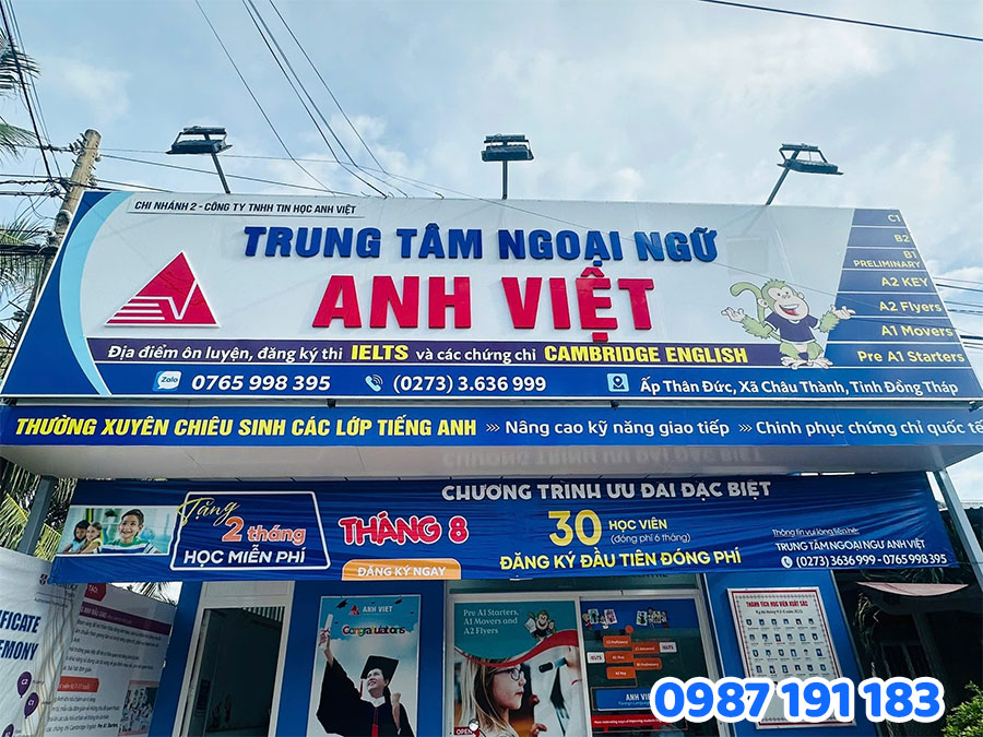 Nội Dung Cần Có Trên Bảng Hiệu Trung Tâm Tiếng Anh