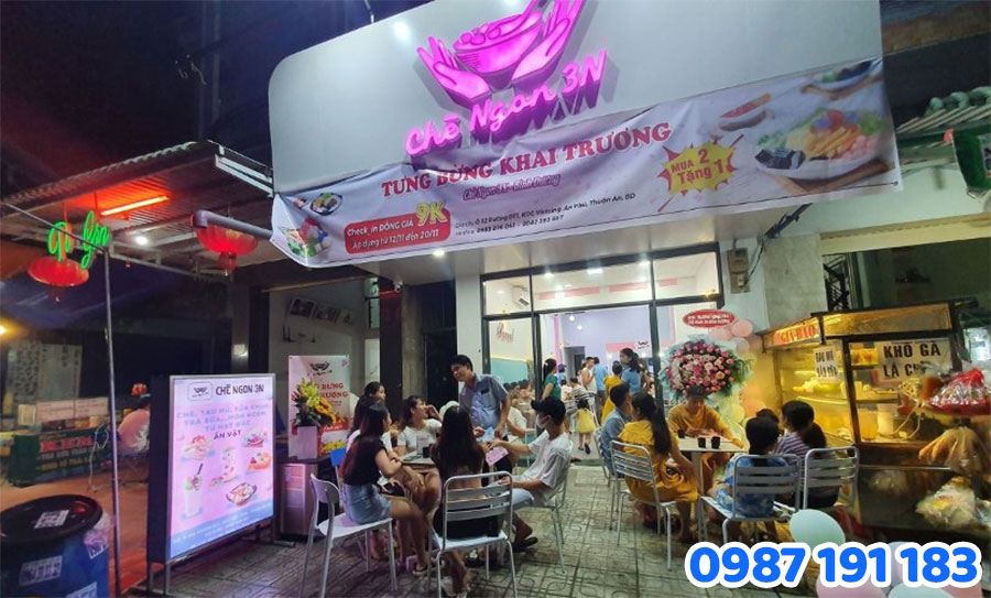 Mẫu số 2 Bảng Hiệu bán chè dạng Hộp Đèn