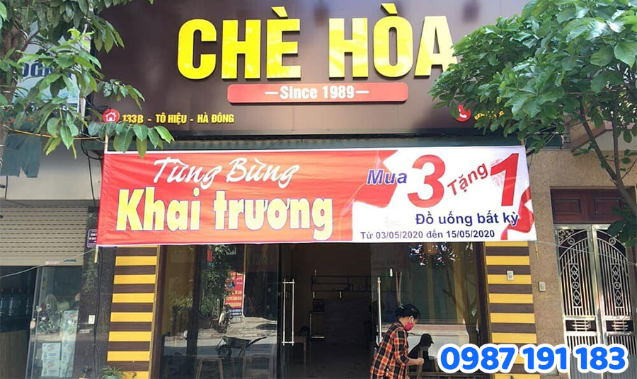 Bảng Hiệu Alu Chữ Nổi bán chè mẫu 2
