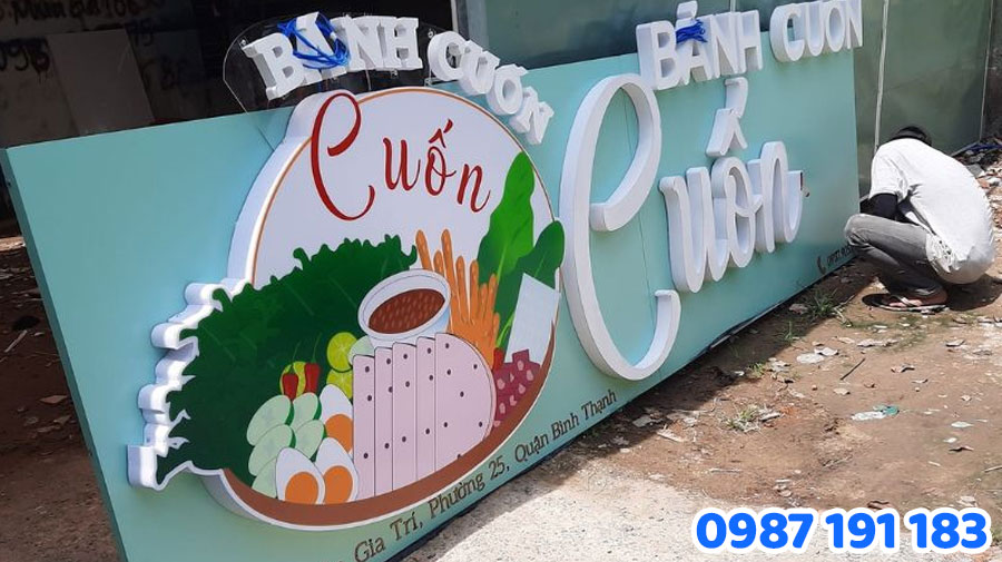 15+ Mẫu Bảng hiệu bánh cuốn CUỐN HÚT, nhìn là MÊ