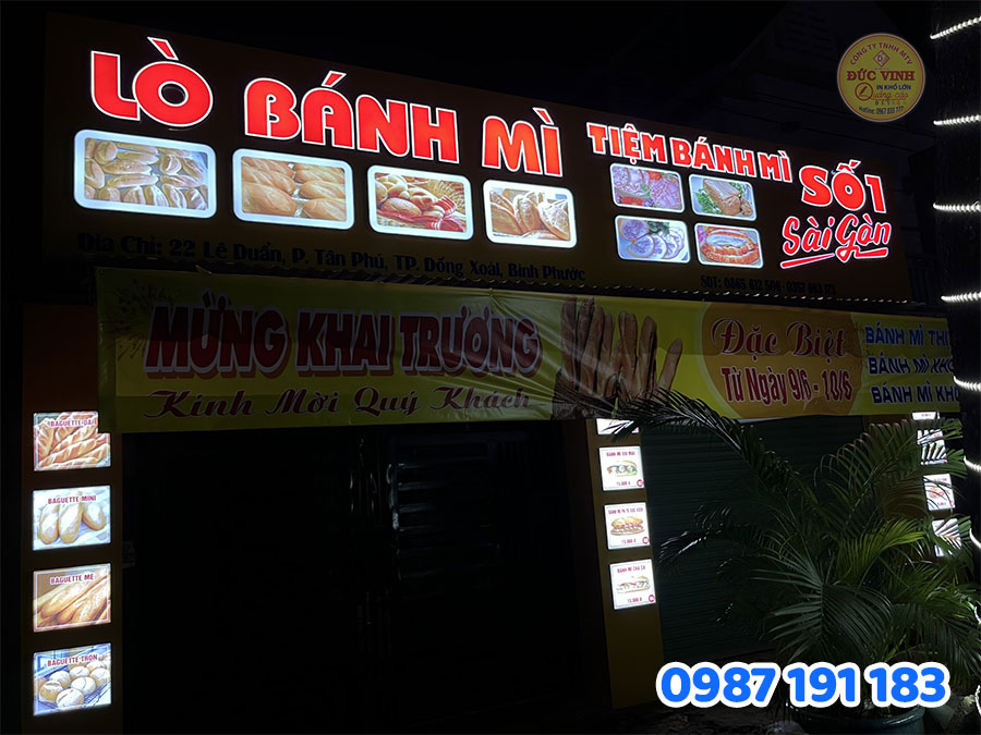 Bảng Hiệu Hộp Đèn cho quán bánh mì mẫu 1