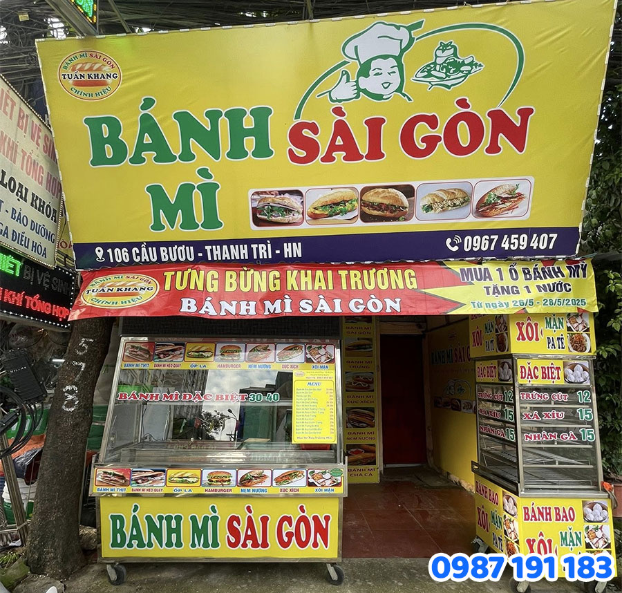 Bảng Hiệu Bánh mì bằng Bạt Hiflex mẫu 1