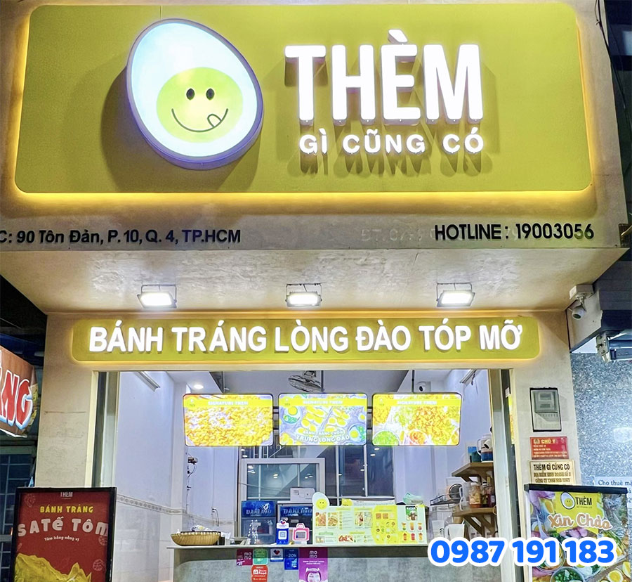 Bảng Hiệu Hộp Đèn cho quán bánh tráng nướng mẫu 2
