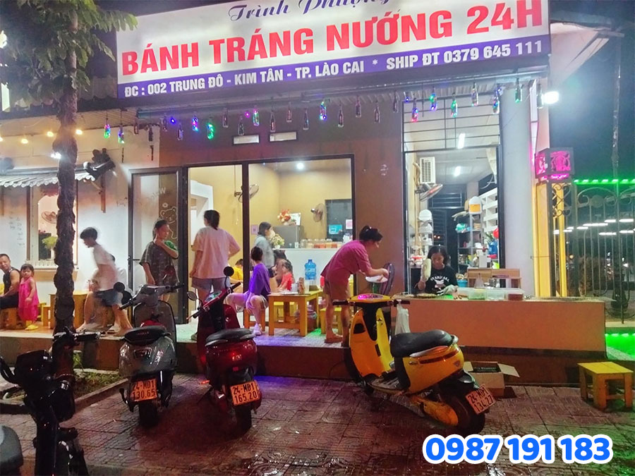 Bảng Hiệu Hộp Đèn cho quán bánh tráng nướng mẫu 4