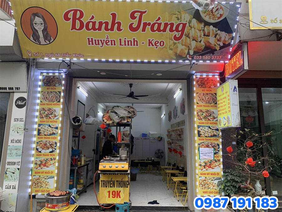 Bảng Hiệu bánh tráng nướng bằng Bạt Hiflex mẫu 2
