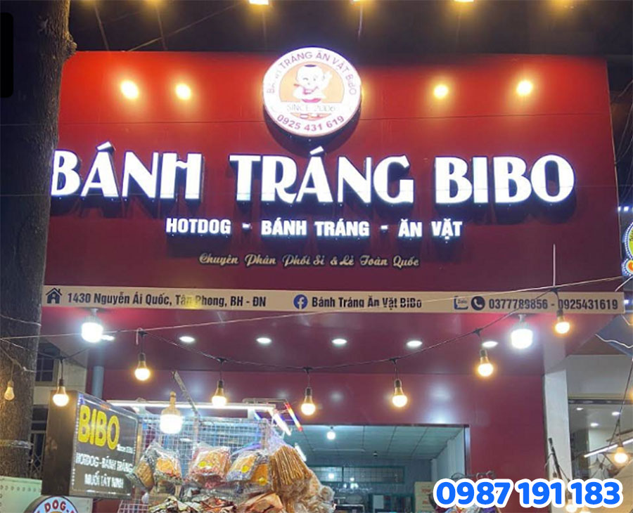 Bảng Hiệu Hộp Đèn cho quán bánh tráng nướng mẫu 1