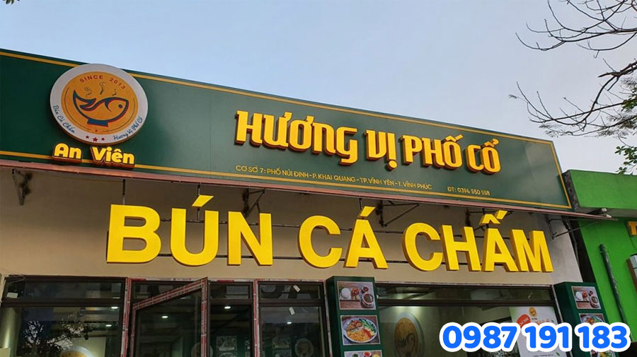 Quán Bún Cá Có Cần Bảng Hiệu Đẹp? TOP 4 Loại Bảng Hiệu Phổ Biến