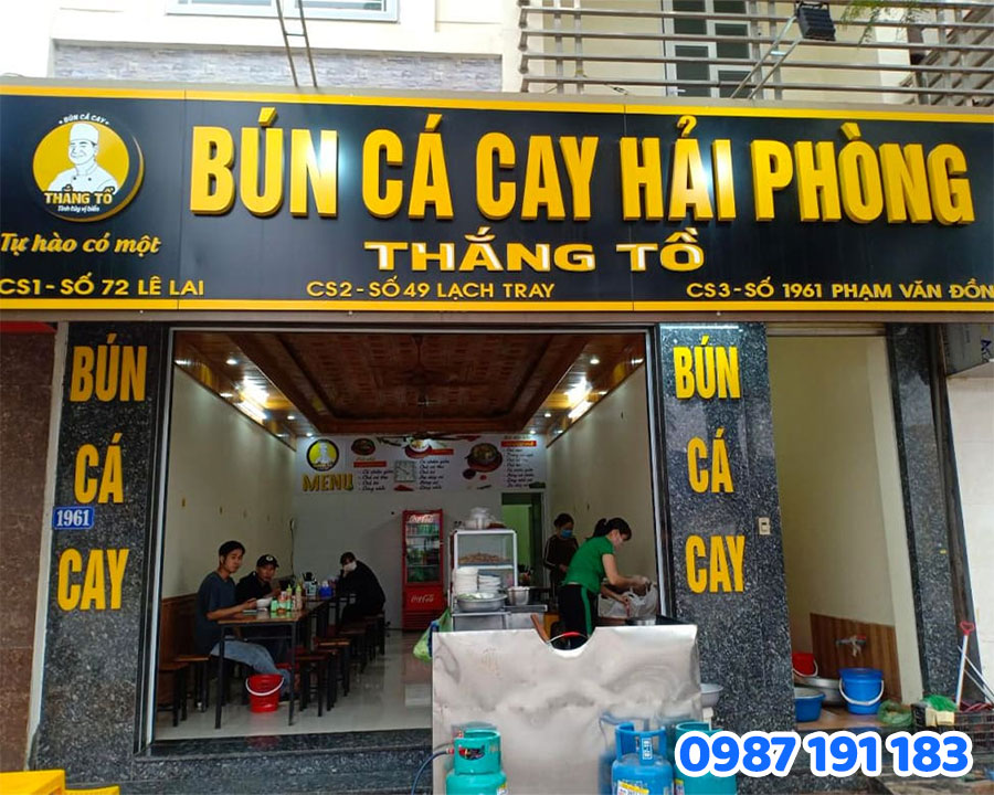 Bảng Hiệu Alu Chữ Nổi mẫu 3