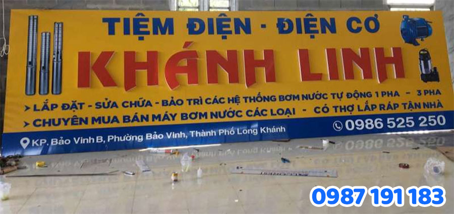 Mẫu biển quảng cáo cửa hàng điện nước số 5